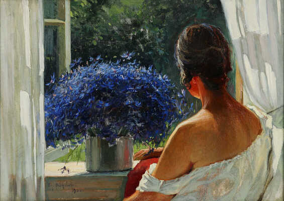 Федорович Владимир Николаевич. Портрет с васильками